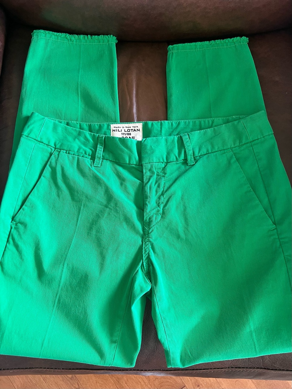 Nili Lotan Emerald Green High-Waist Cropped Pants Size 0 - Picture 17 of 17